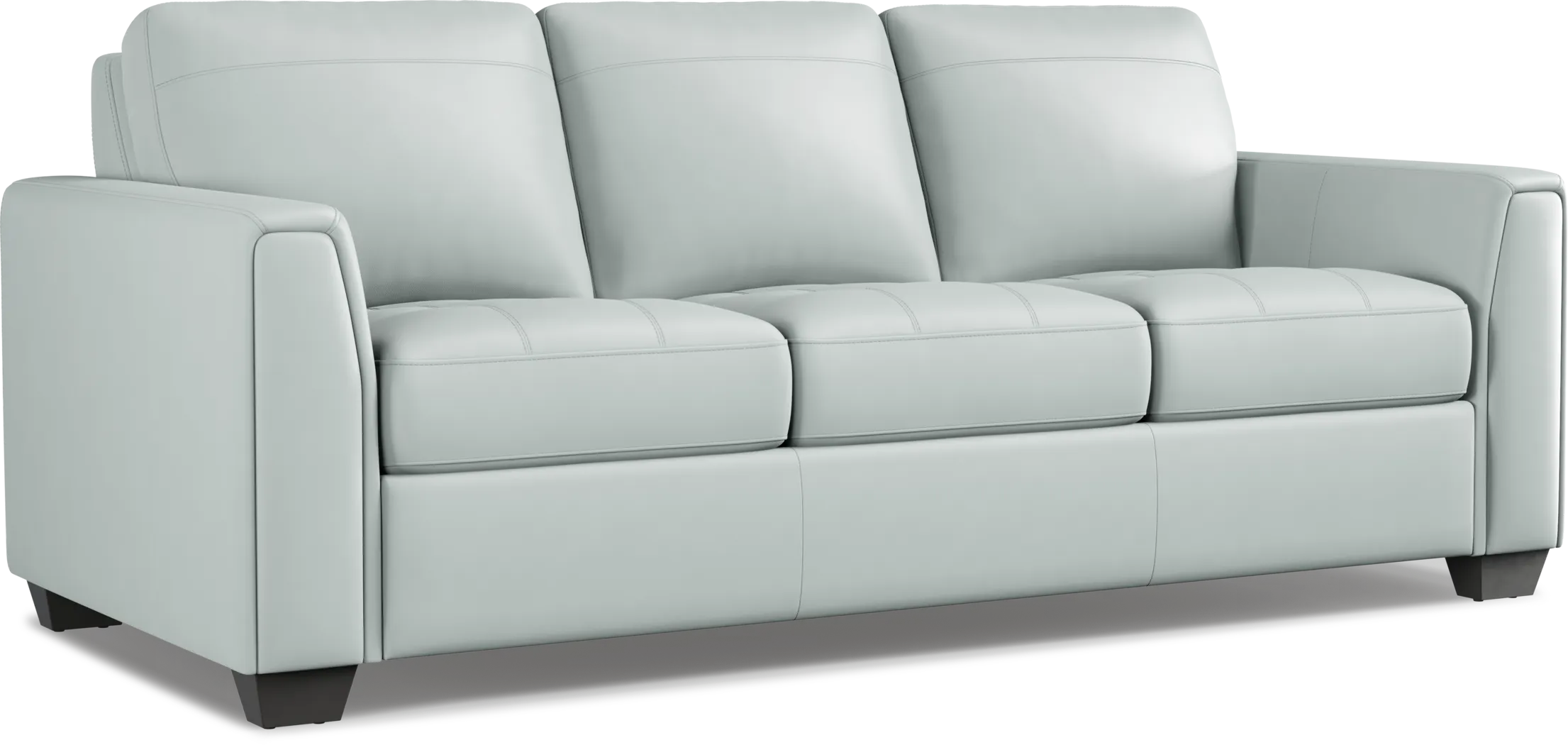 Kelly Aqua Leather Sofa - Thumbnail - Image 2