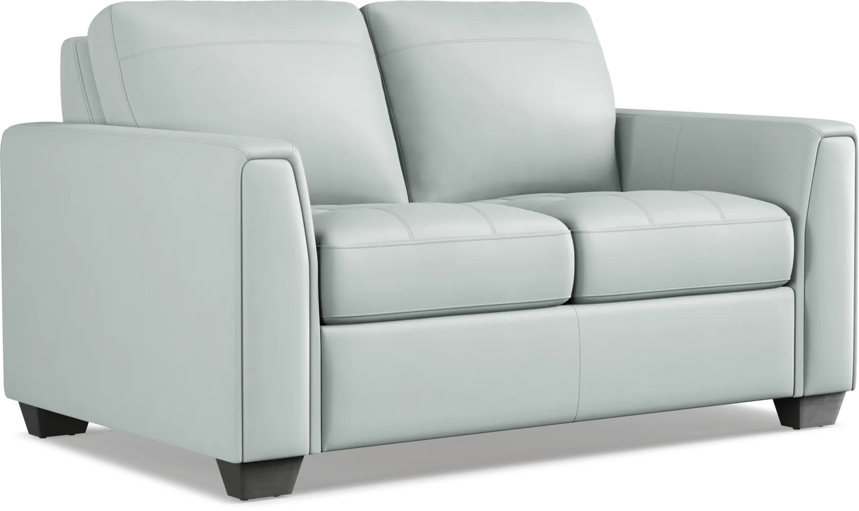 Kelly Aqua Leather Loveseat - Thumbnail - Image 2