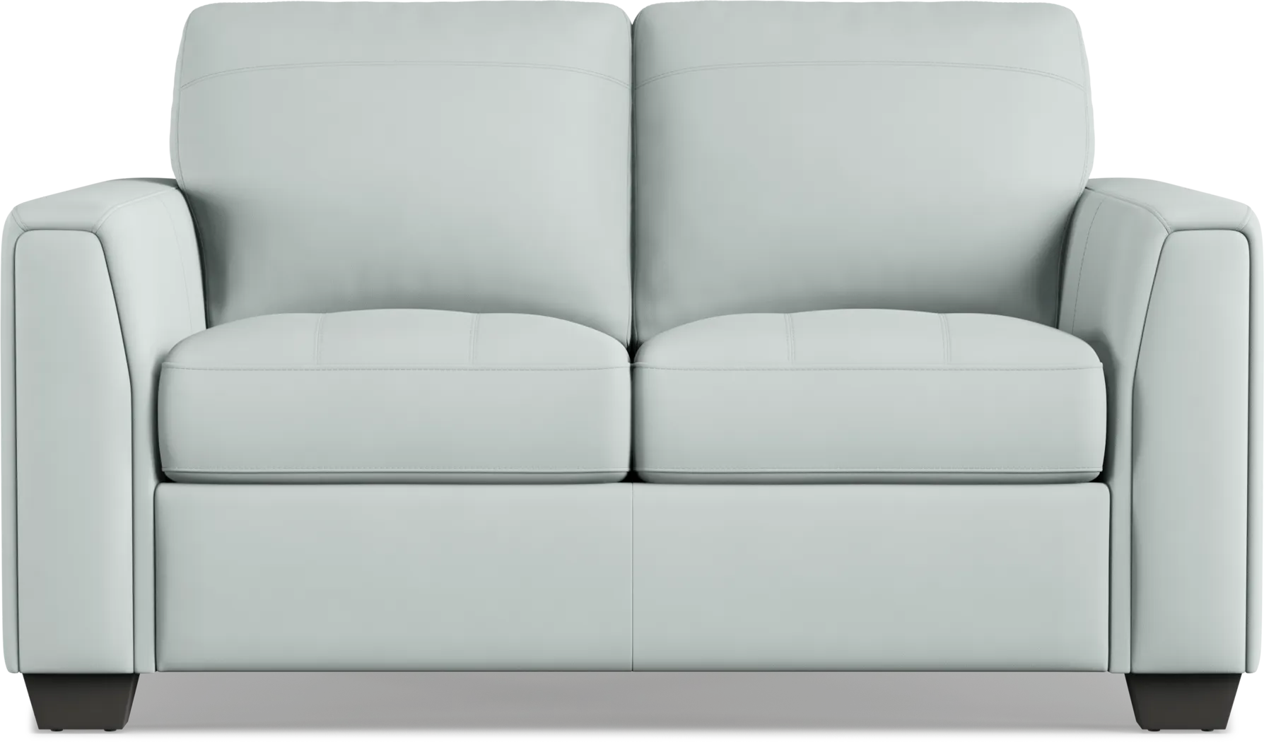 Kelly Aqua Leather Loveseat - Thumbnail - Image 1