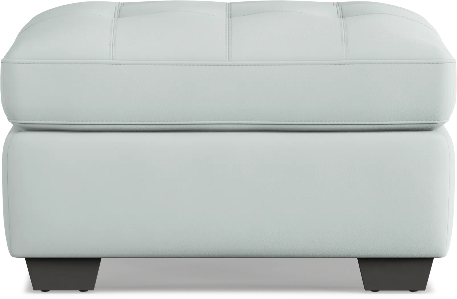 Kelly Aqua Leather Ottoman - Thumbnail - Image 2