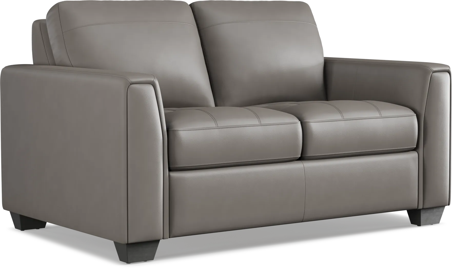 Kelly Gray Leather Loveseat - Thumbnail - Image 2