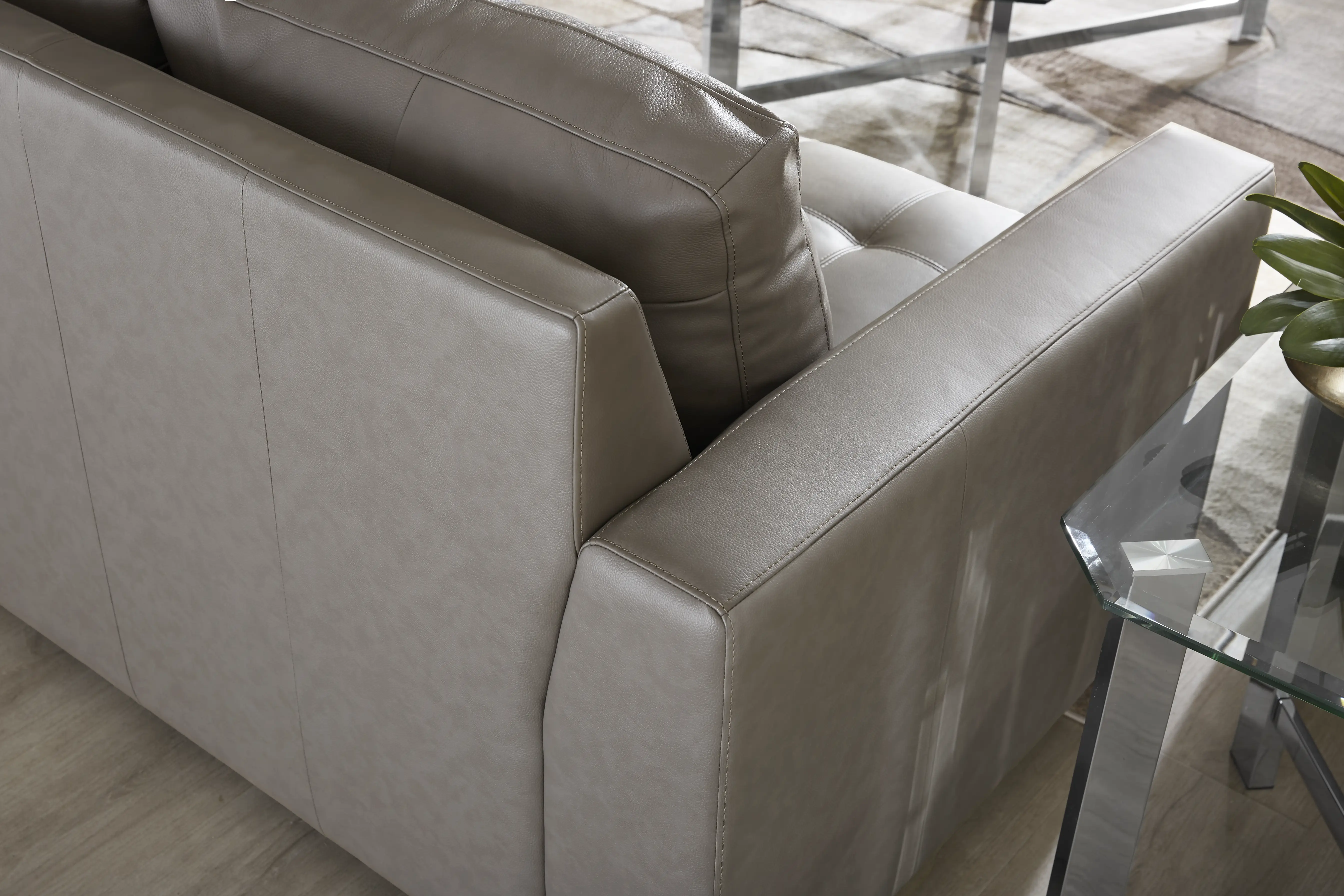 Kelly Gray Leather Sleeper Sofa - Thumbnail - Image 6