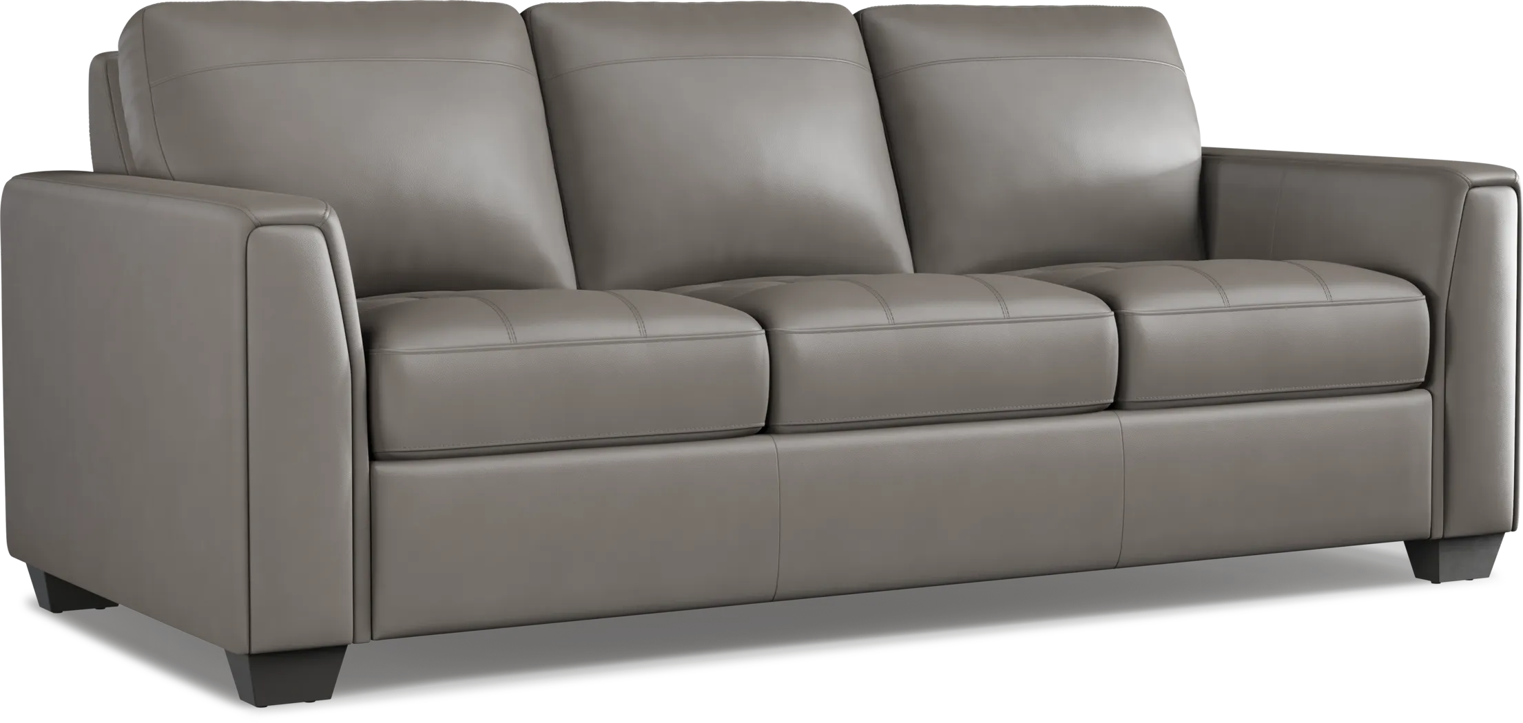 Kelly Gray Leather Sofa - Thumbnail - Image 2