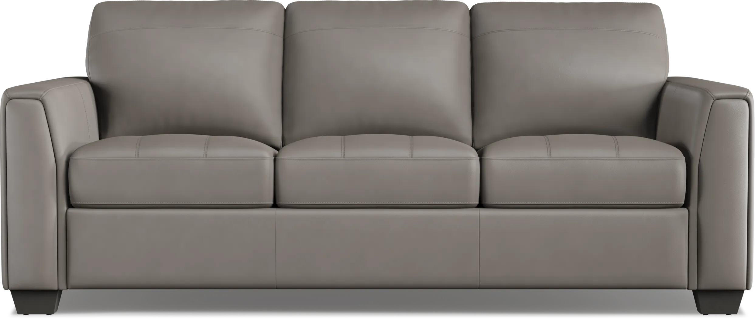 Kelly Gray Leather Sofa - Thumbnail - Image 1