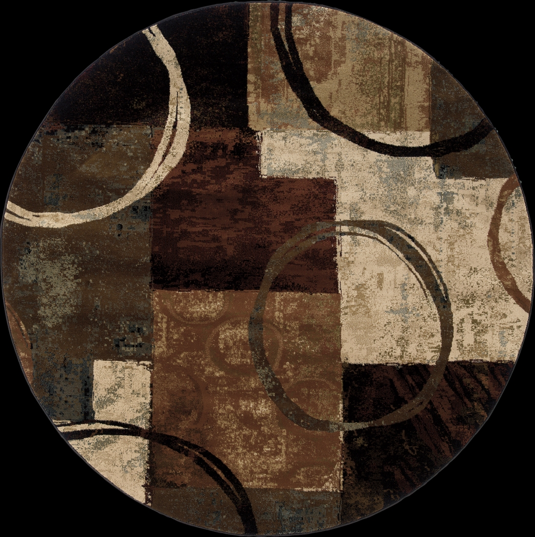 Kelsey Brown 7'8 Round Rug - Thumbnail - Image 1