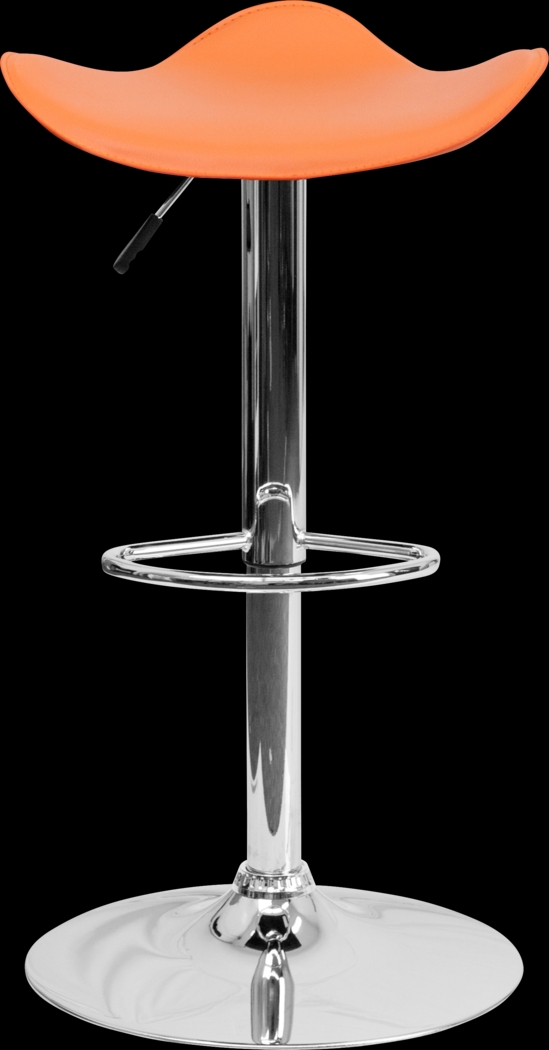 Keltey Orange Adjustable Swivel Barstool - Thumbnail - Image 2