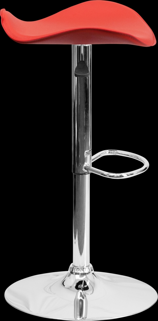 Keltey Red Adjustable Swivel Barstool - Thumbnail - Image 3