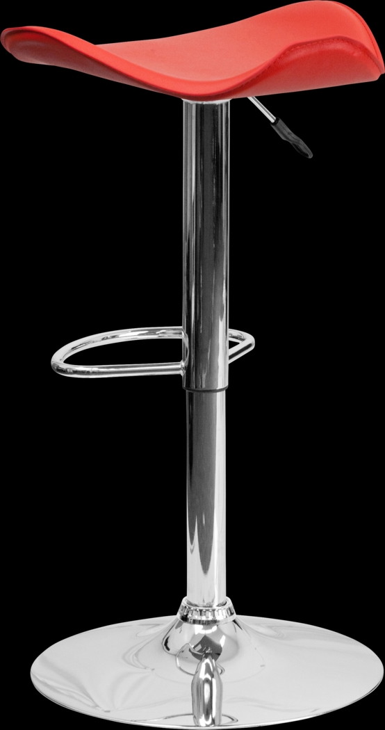 Keltey Red Adjustable Swivel Barstool - Thumbnail - Image 4