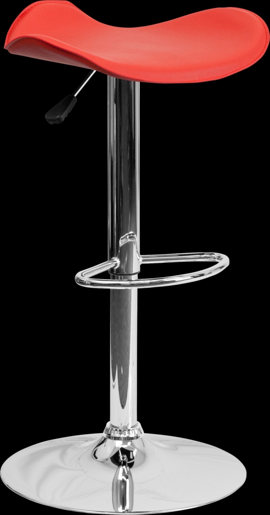 Keltey Red Adjustable Swivel Barstool - Thumbnail - Image 1