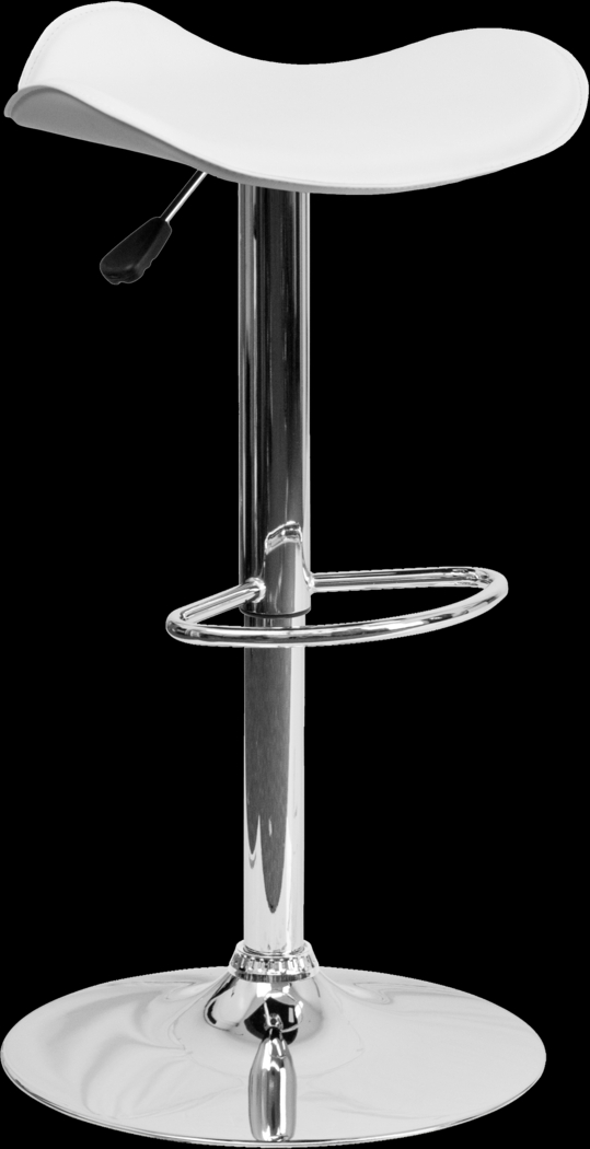 Keltey White Adjustable Swivel Barstool - Thumbnail - Image 1