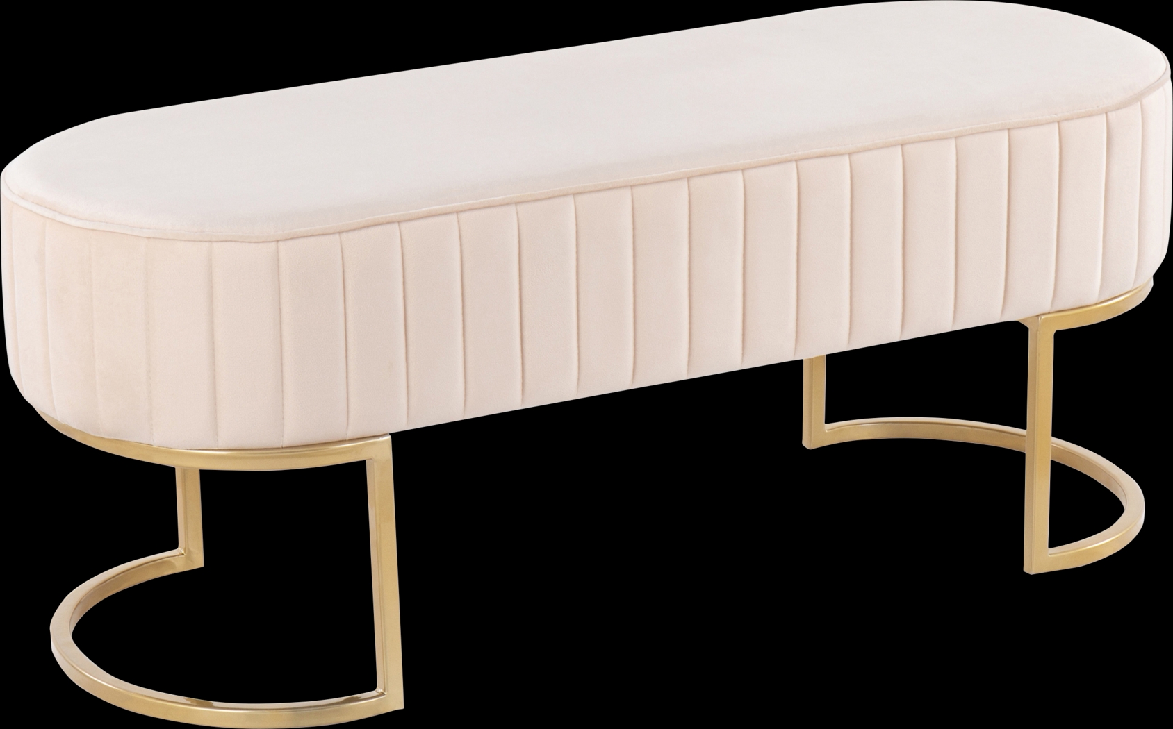 Kelvington Cream Accent Bench - Thumbnail - Image 1