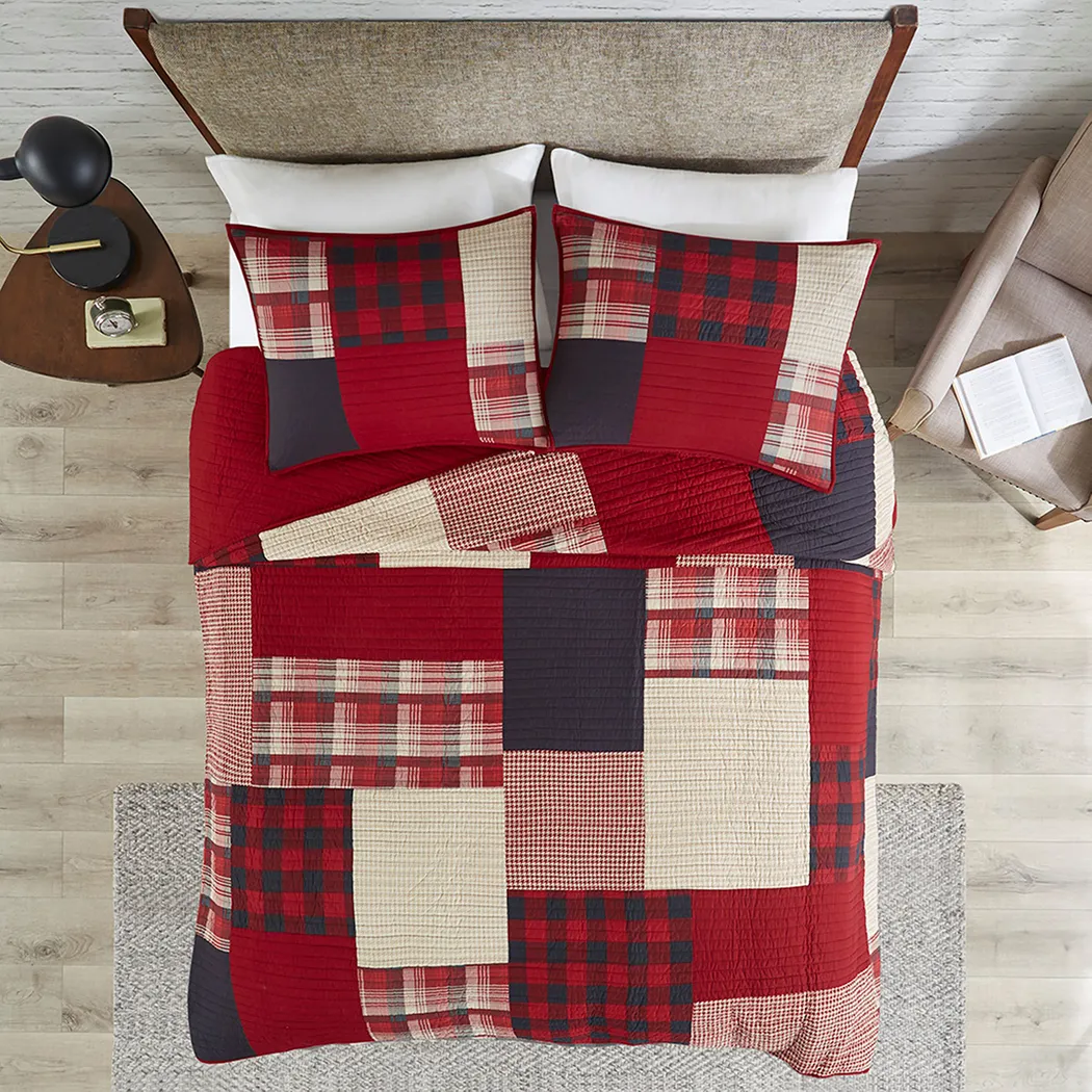 Kelya Red Full/Queen Quilt Set - Thumbnail - Image 5