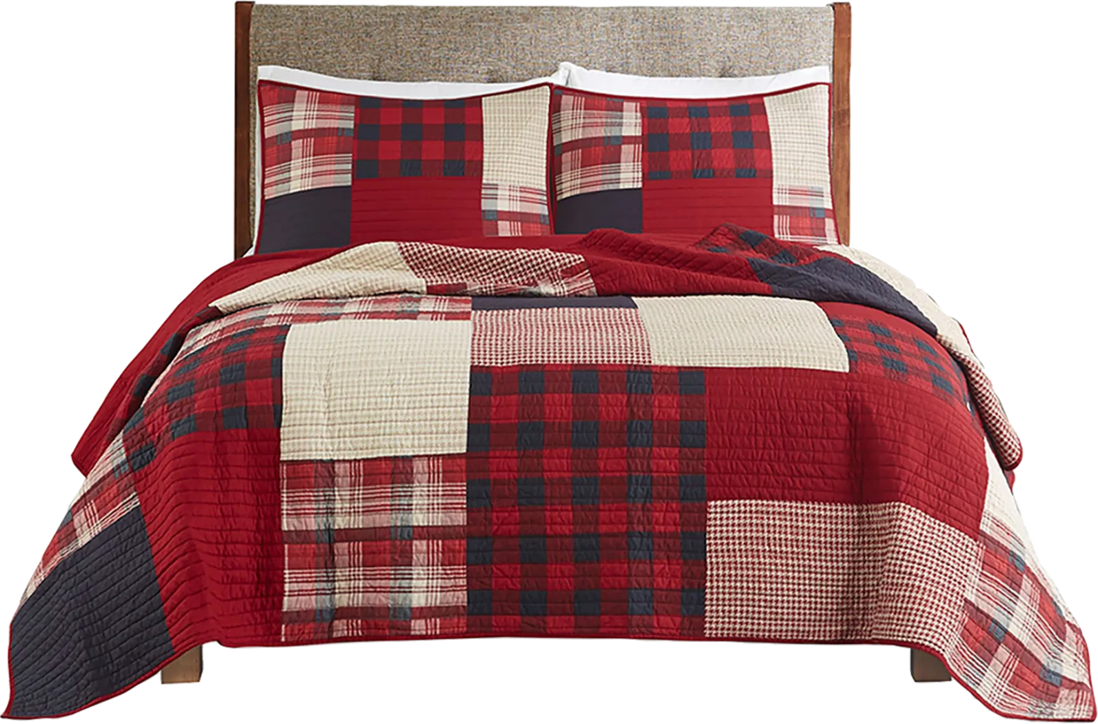 Kelya Red Full/Queen Quilt Set - Thumbnail - Image 1