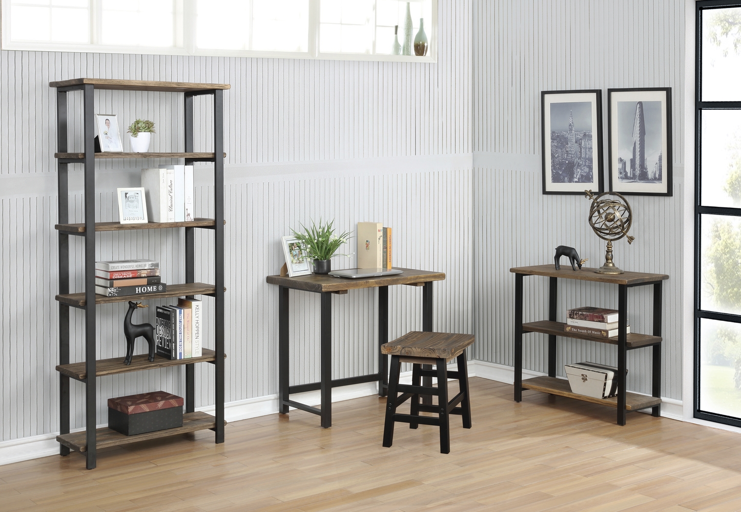 Kenarra I Brown 5-Shelf Bookcase - Thumbnail - Image 4