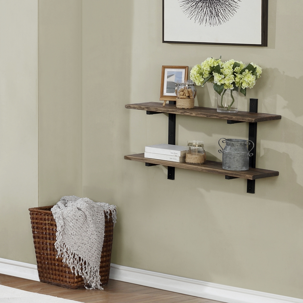 Kenarra III Brown Wall Shelf - Thumbnail - Image 2