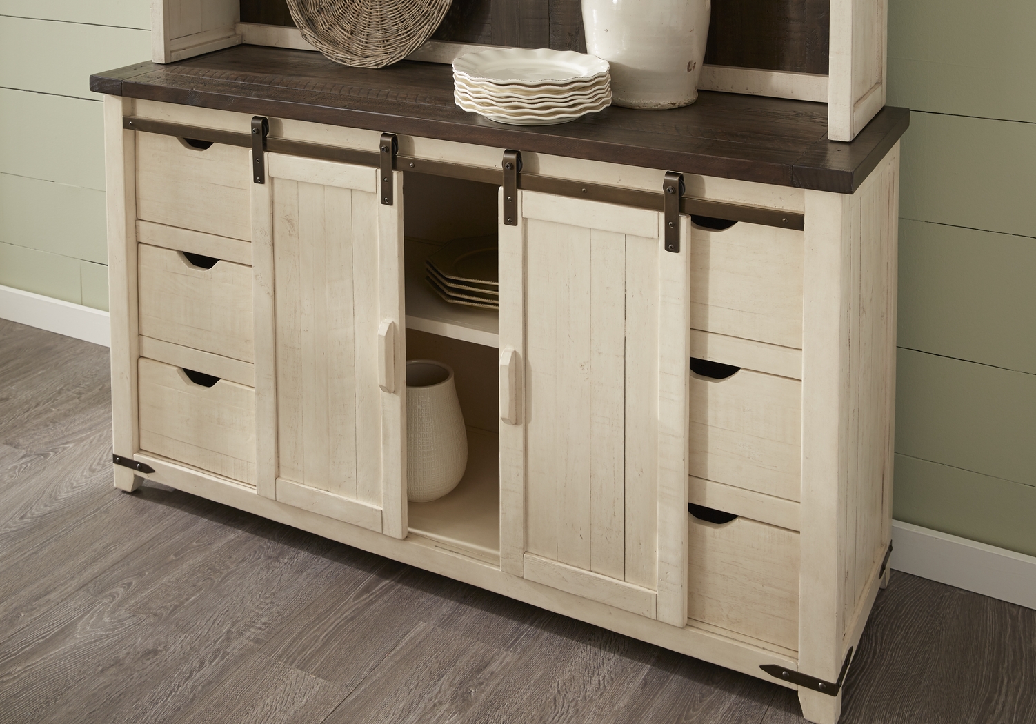 Kenbridge White 2 Pc Server with Hutch - Thumbnail - Image 3
