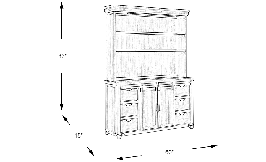 Dimension Image. Please refer to the Dimension Tab on this page for dimension details.