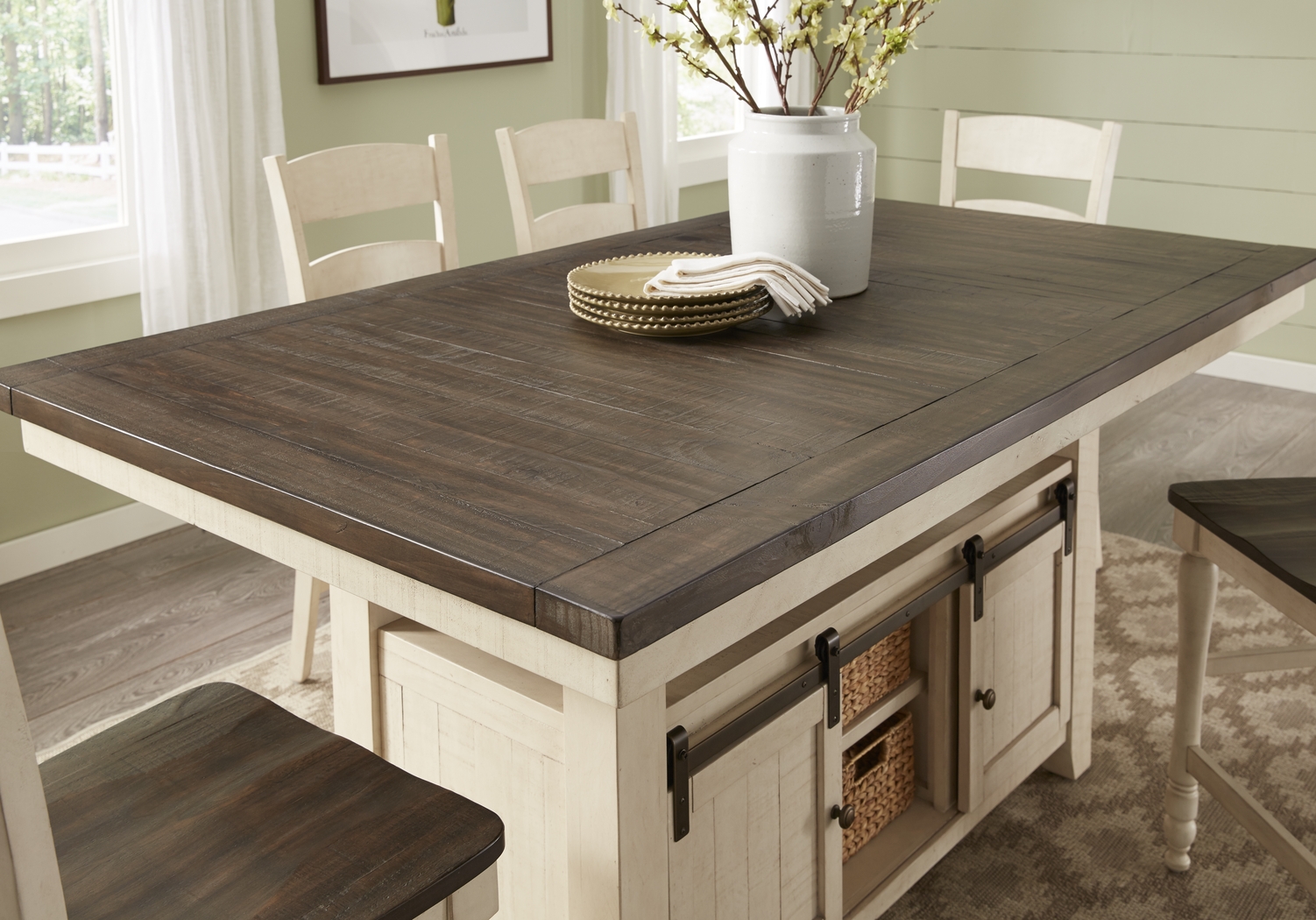 Kenbridge White 5 Pc Counter Height Dining Room with Kyoto Stools - Thumbnail - Image 3