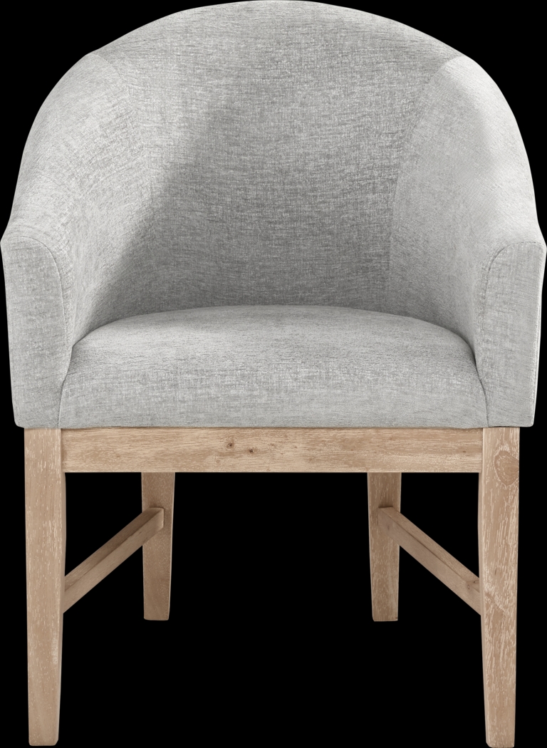 Kendall Gray Arm Chair with Natural Legs - Thumbnail - Image 2