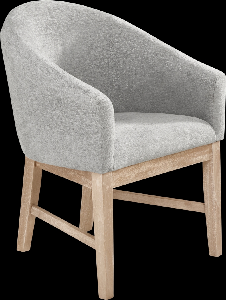Kendall Gray Arm Chair with Natural Legs - Thumbnail - Image 1