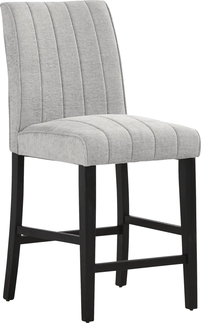 Kendall Black 3 Pc 48" Round Counter Height Dining Room with Gray Stools - Thumbnail - Image 6
