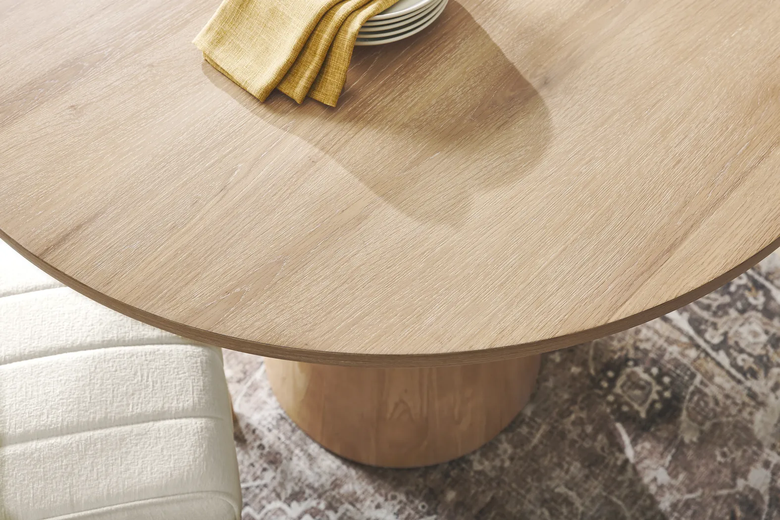 Kendall Natural 3 Pc 48" Round Counter Height Dining Room with White Stools - Thumbnail - Image 3