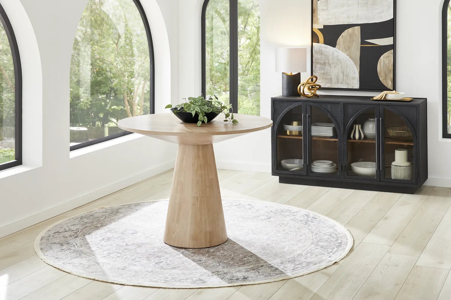 Kendall Natural 3 Pc 48" Round Counter Height Dining Room with White Stools - Thumbnail - Image 5