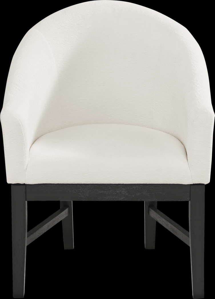 Kendall White Arm Chair with Black Legs - Thumbnail - Image 2