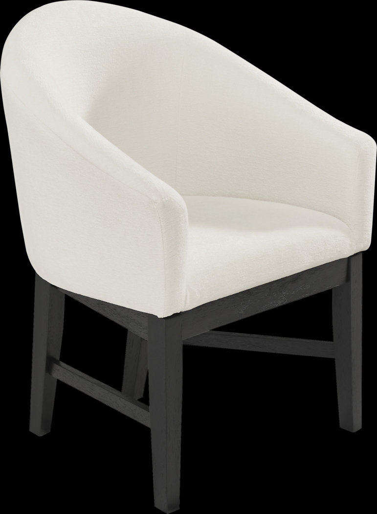 Kendall White Arm Chair with Black Legs - Thumbnail - Image 1