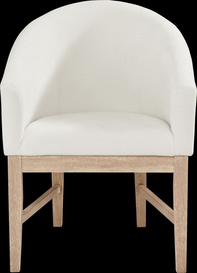 Kendall White Arm Chair with Natural Legs - Thumbnail - Image 2