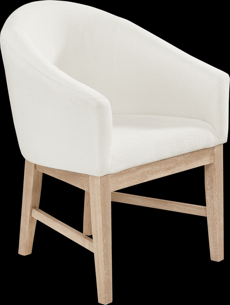 Kendall White Arm Chair with Natural Legs - Thumbnail - Image 1