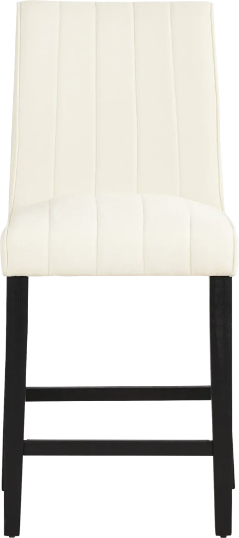 Kendall Black 5 Pc 48" Round Counter Height Dining Room with White Stools - Thumbnail - Image 7