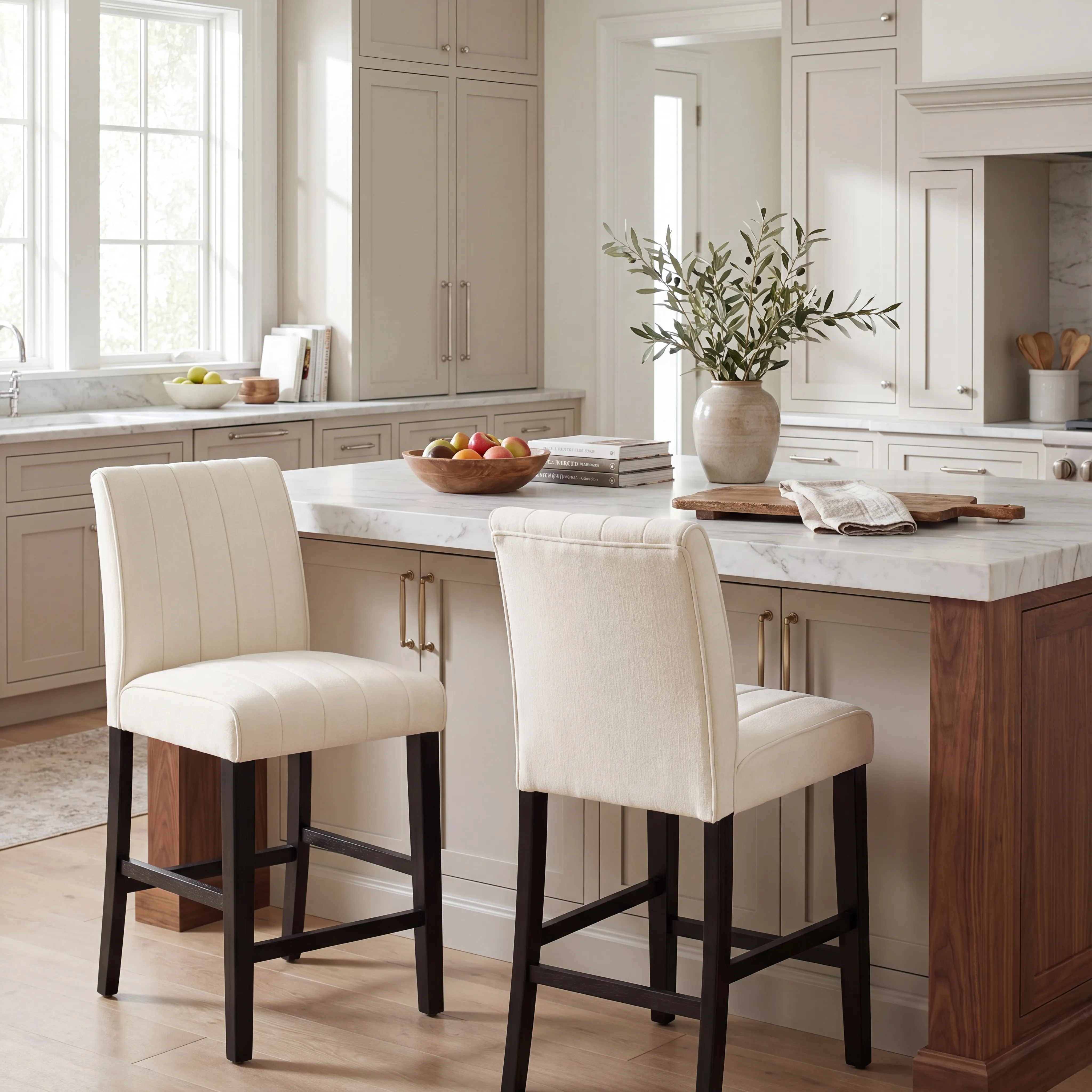 Kendall Black 3 Pc 48" Round Counter Height Dining Room with White Stools - Thumbnail - Image 11