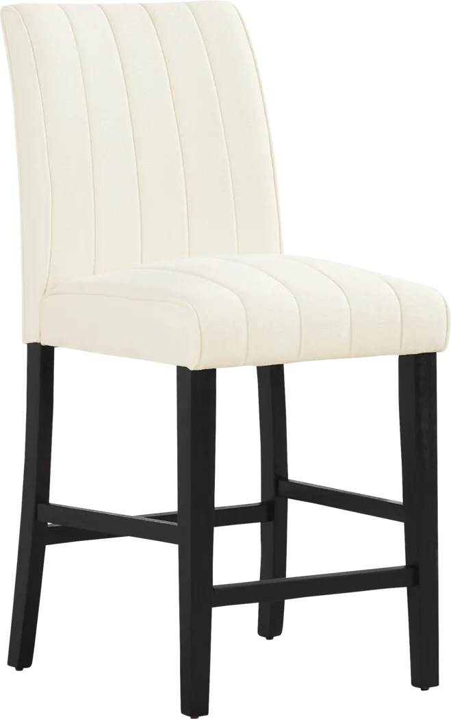 Kendall Black 5 Pc 48" Round Counter Height Dining Room with White Stools - Thumbnail - Image 6
