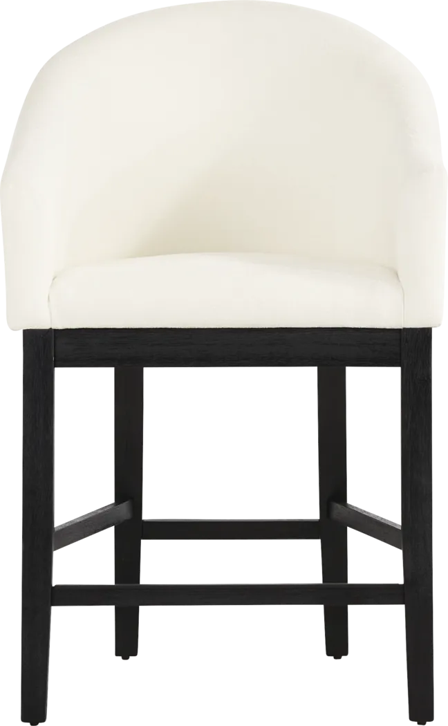 Kendall White Counter Height Stool with Black Legs - Thumbnail - Image 2