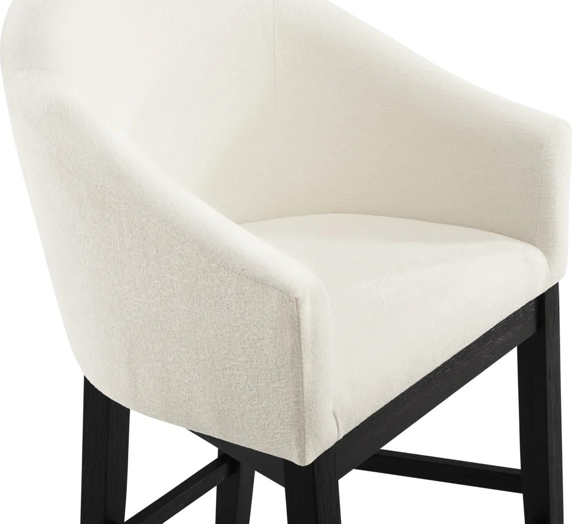 Kendall White Counter Height Stool with Black Legs - Thumbnail - Image 3
