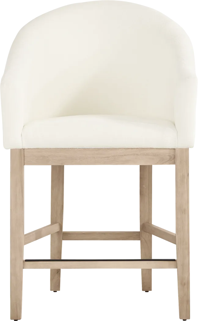 Kendall White Counter Height Stool with Natural Legs - Thumbnail - Image 2
