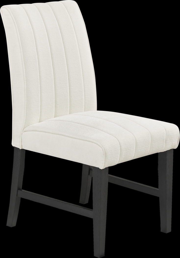 Kendall Black 5 Pc 48" Round Dining Room with White Side Chairs - Thumbnail - Image 3