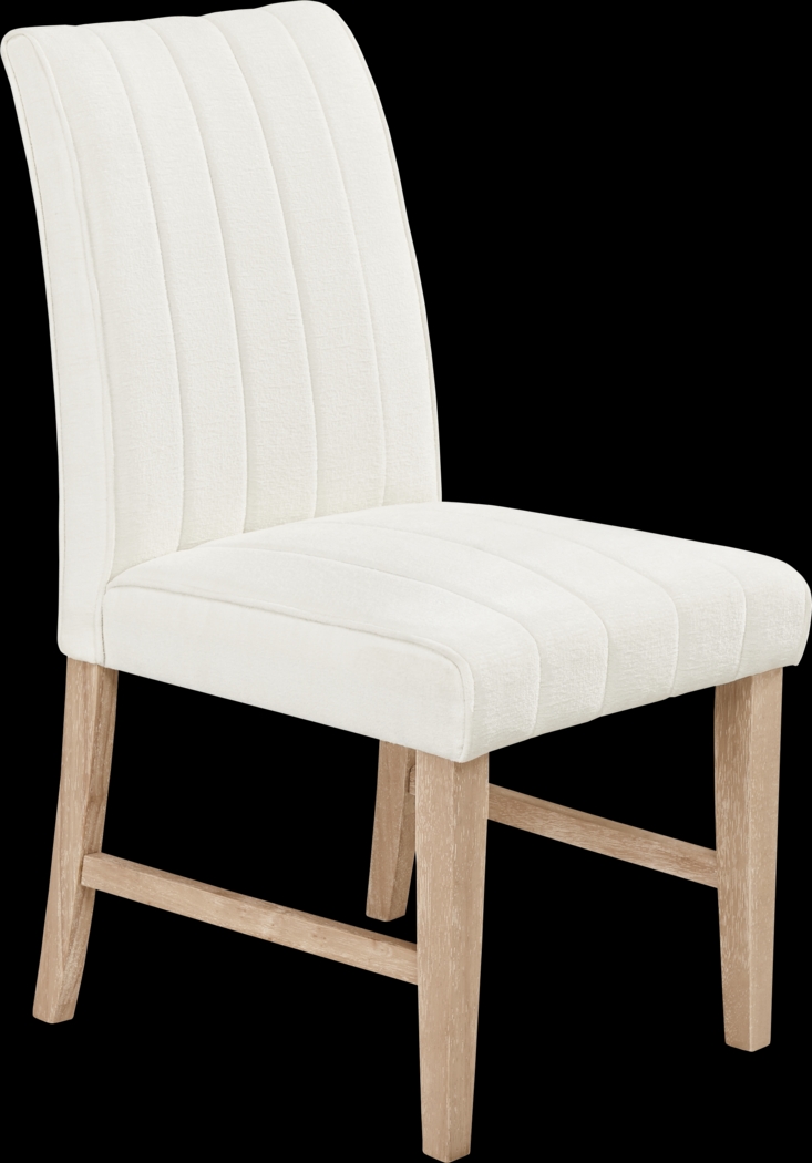 Kendall Natural 5 Pc 59" Round Dining Room with White Side Chairs - Thumbnail - Image 3