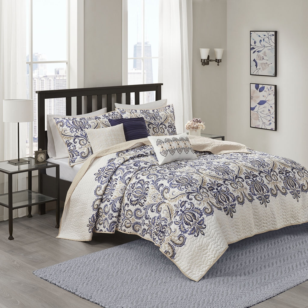 Kenison Blue 6 Pc Full/Queen Coverlet Set - Thumbnail - Image 1