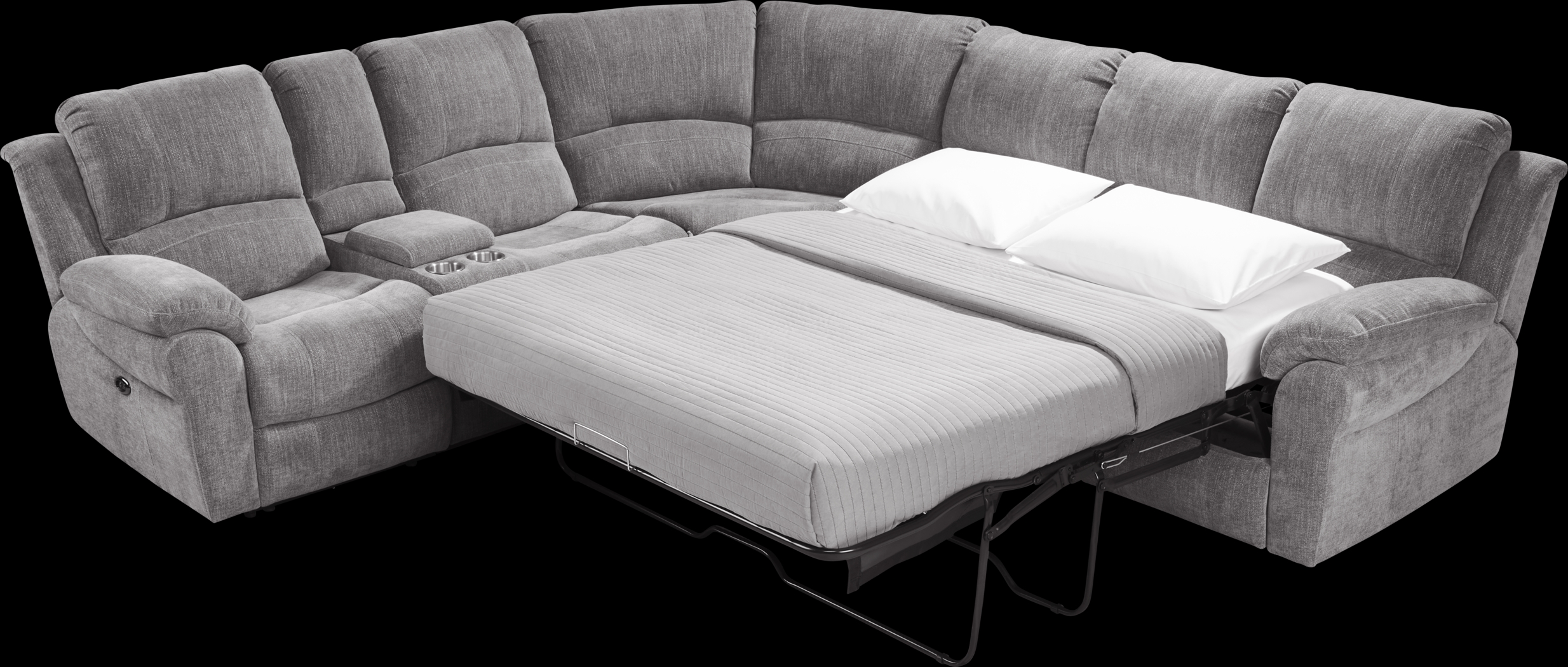 Kenmore Heights Charcoal 5 Pc Power Reclining Gel Foam Sleeper Sectional - Thumbnail - Image 3