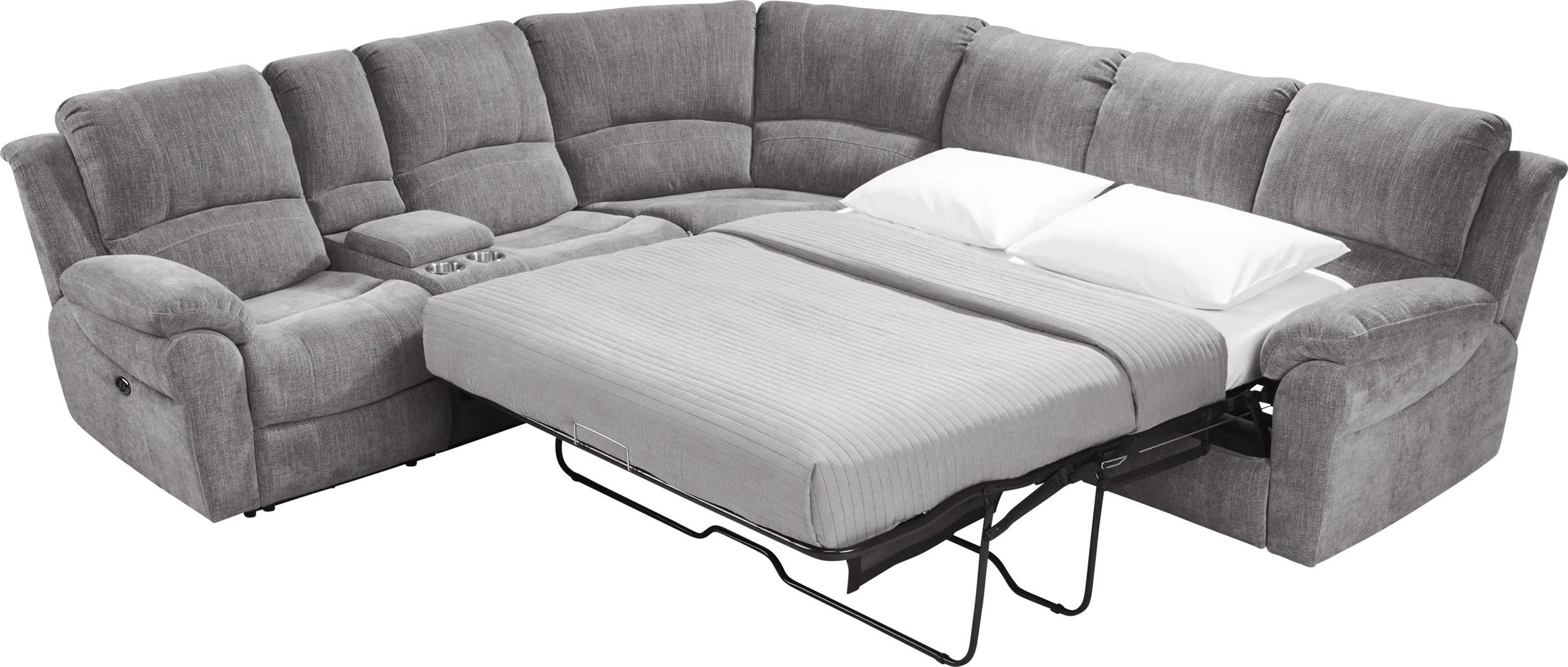 Kenmore Heights Charcoal 8 Pc Power Reclining Gel Foam Sleeper Sectional Living Room - Thumbnail - Image 5