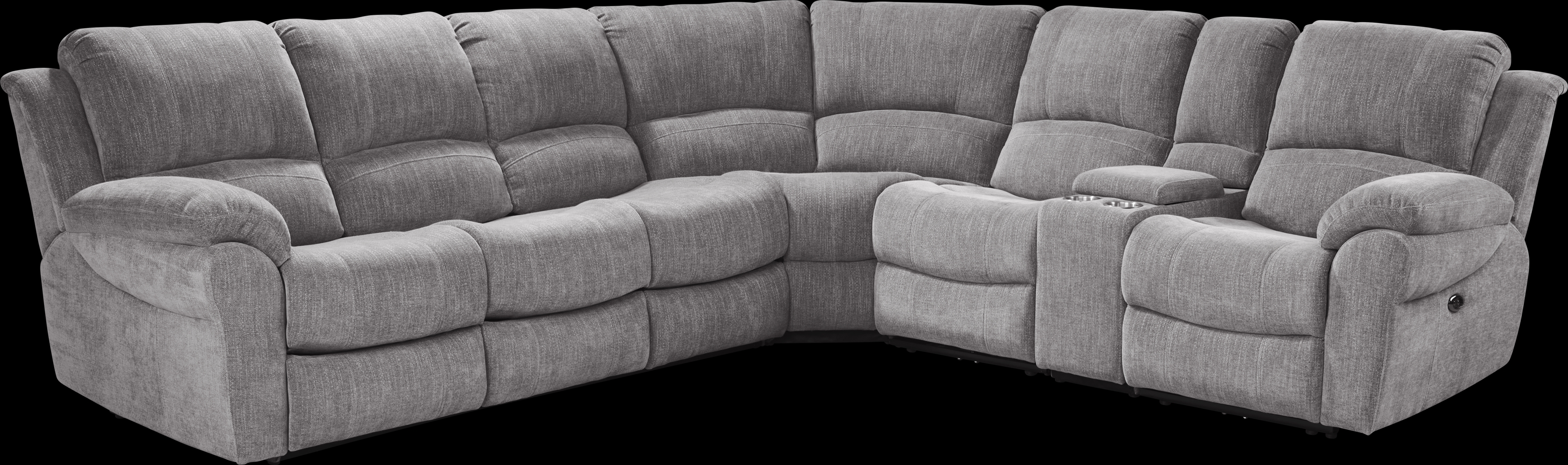 Kenmore Heights Charcoal 5 Pc Power Reclining Gel Foam Sleeper Sectional - Thumbnail - Image 4