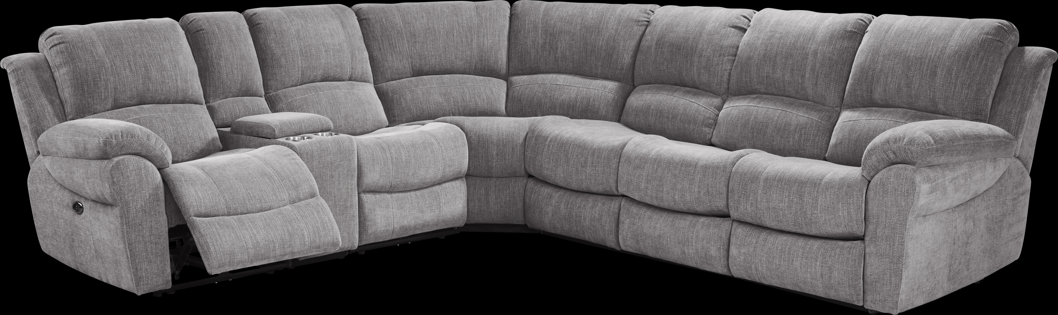 Kenmore Heights Charcoal 8 Pc Power Reclining Sleeper Sectional Living Room - Thumbnail - Image 2