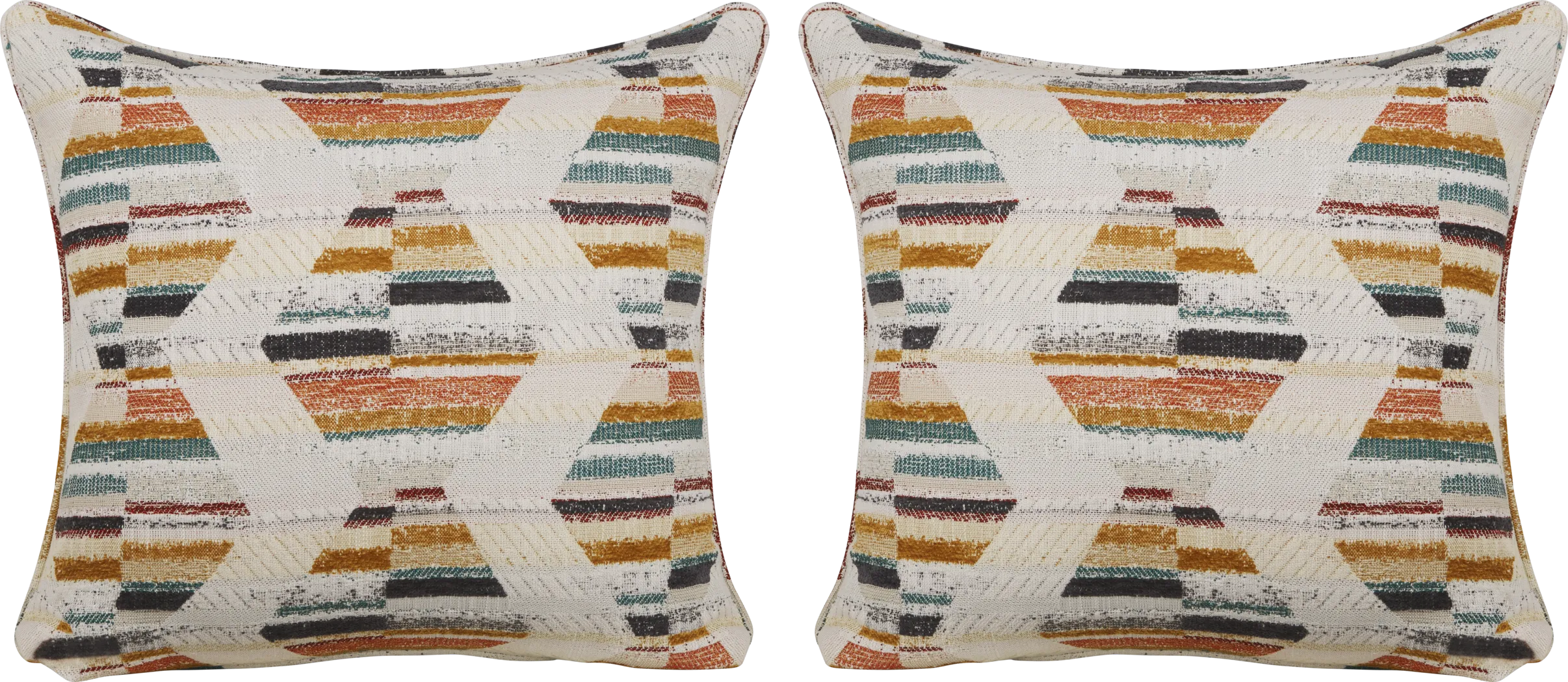 Kenna Orange Accent Pillow, Set of Two - Thumbnail - Image 1