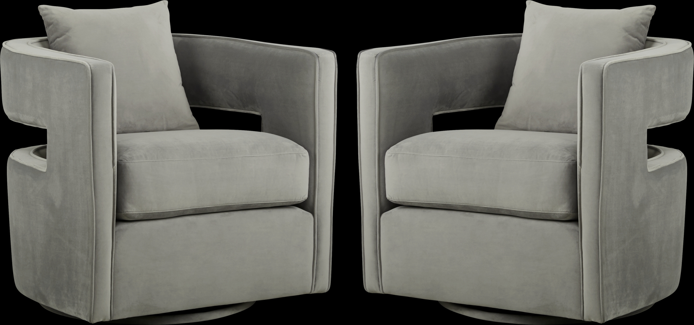Kennedy Gray Swivel Chair (Set of 2) - Thumbnail - Image 1