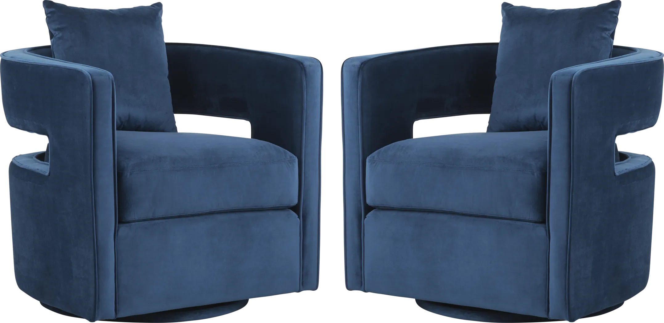 Kennedy Navy Swivel Chair (Set of 2) - Thumbnail - Image 1