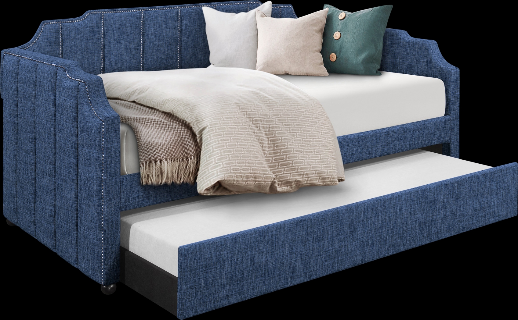 Kennis Blue Daybed with Trundle - Thumbnail - Image 3
