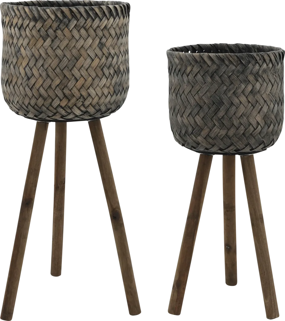 Kennridge Brown Planter, Set of 2 - Thumbnail - Image 1