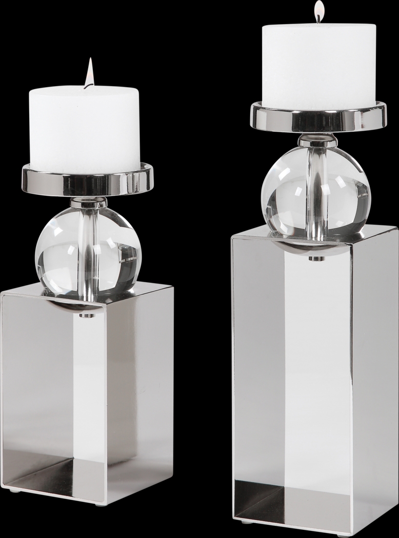 Kenoisha Nickel Candle Holder, Set of 2 - Thumbnail - Image 1